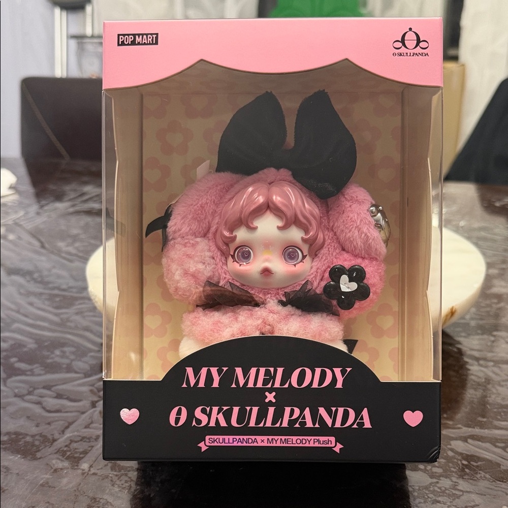 Pop Mart My Melody x Skullpanda Plush - Pink and Black